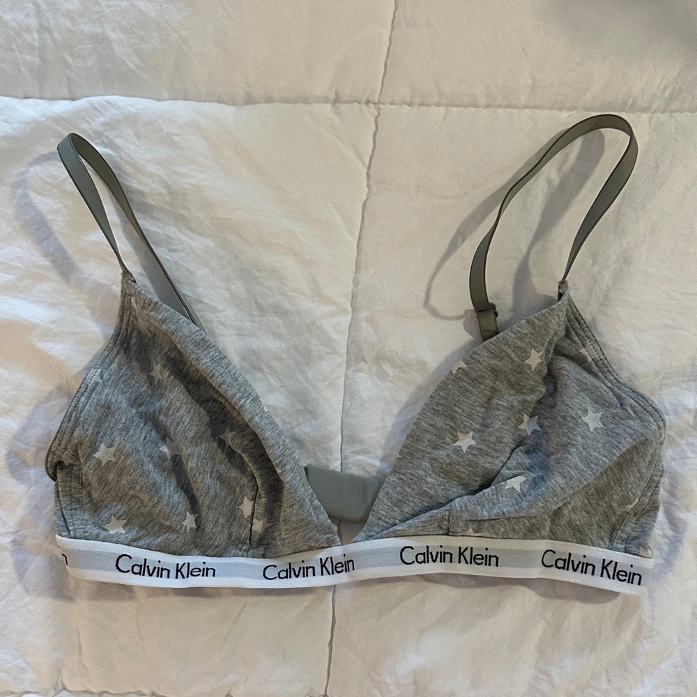 Calvin Klein Star Print Gray Bralette